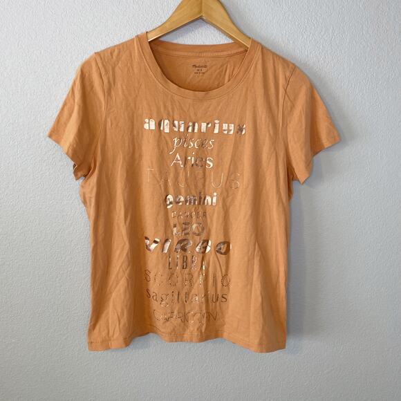 Madewell Horoscope Orange Tshirt size Large - Picture 2 of 6